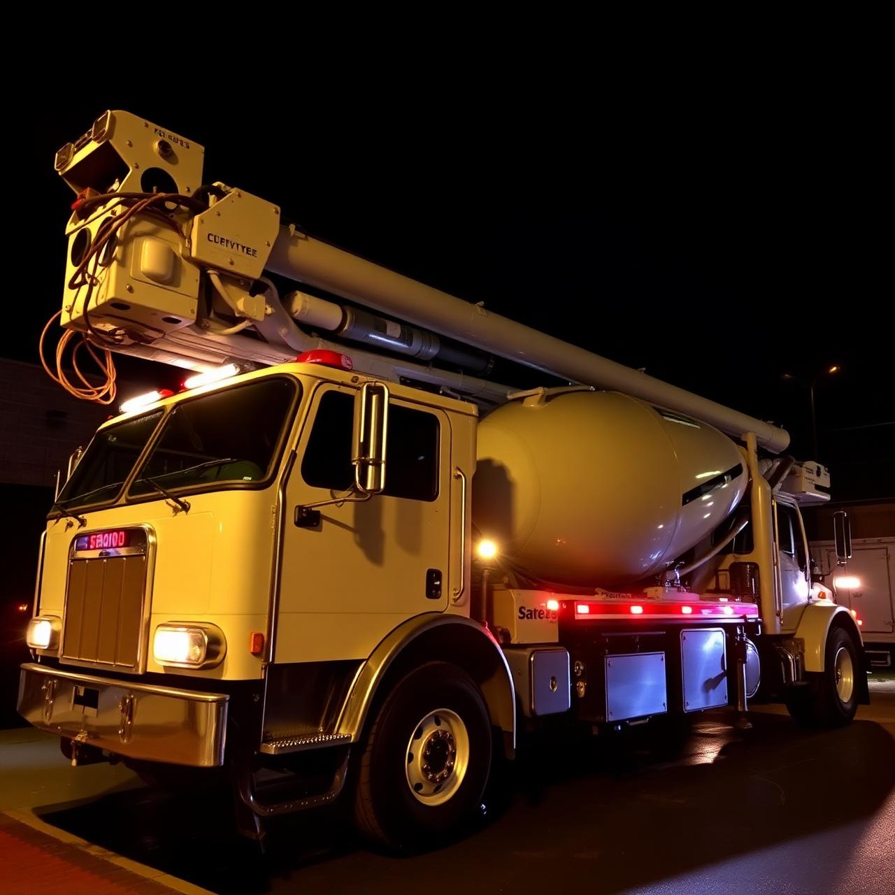 pump truck boom after