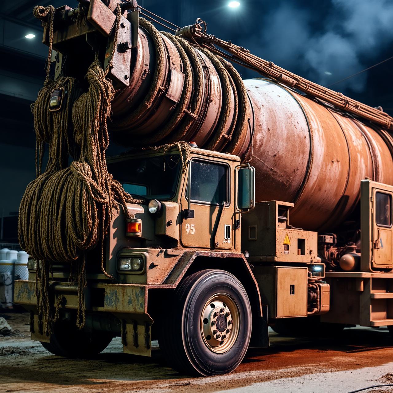 pump truck boom before